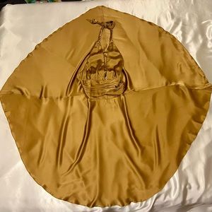 Gold silk halter “Marilyn” dress